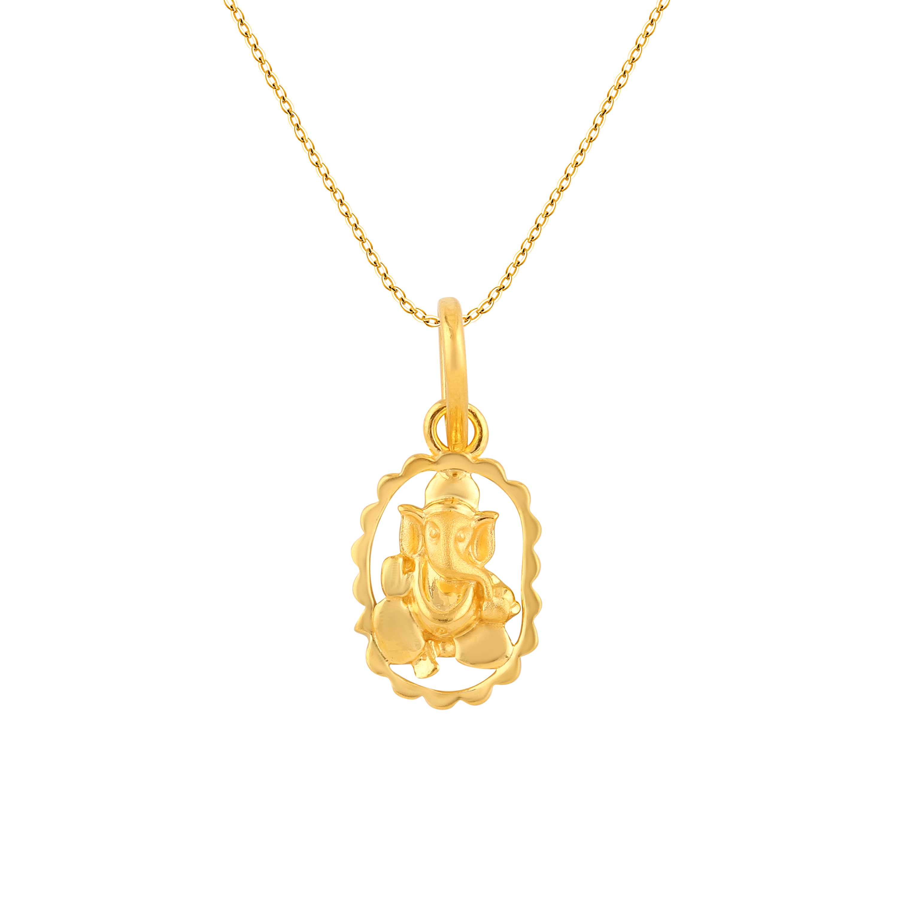 Suave 22 Karat Lord Ganesha Yellow Gold Pendant