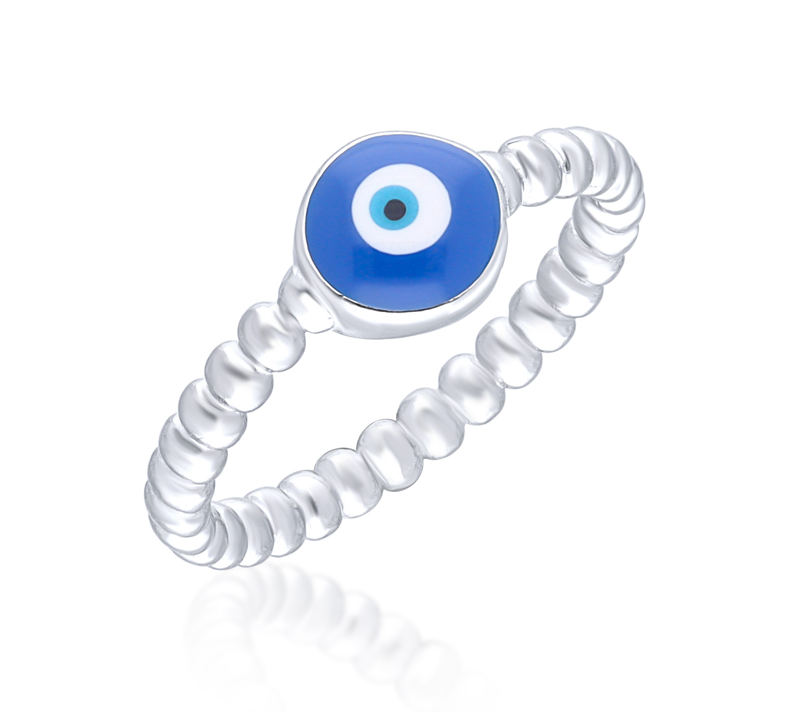 Evil Eye Mother of Pearl Silver Ring – SILBERUH