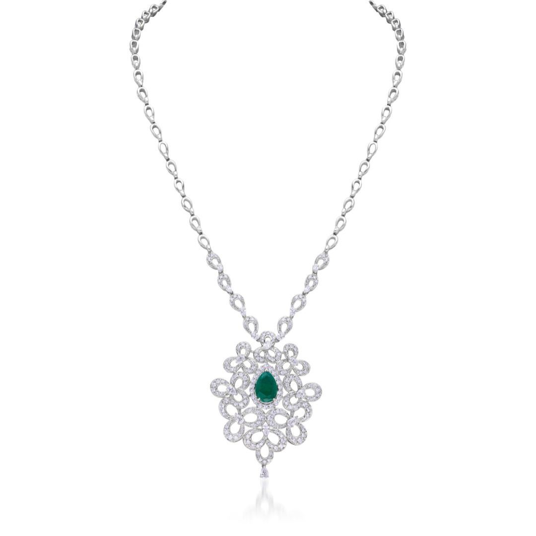 Solitaire necklace with a 3.00 carat diamond in white gold - BAUNAT
