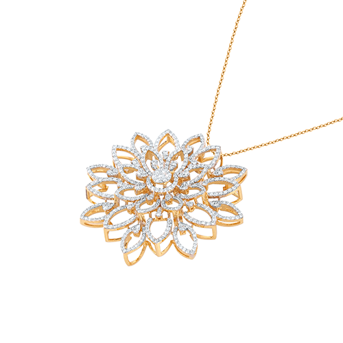 Glittering Garden Gold Diamond Pendant